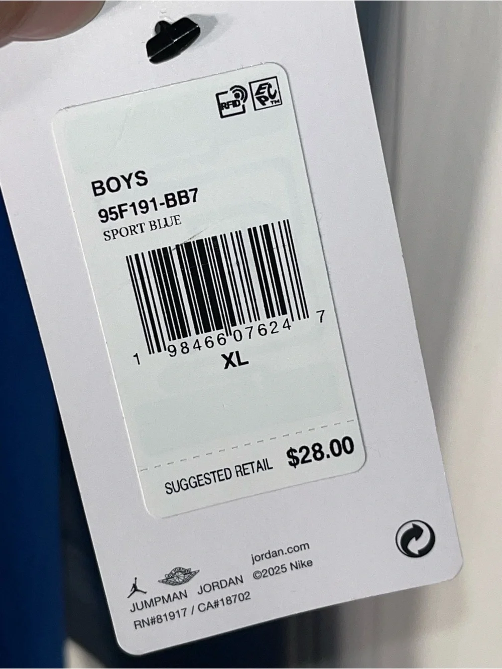 $28 Nike AIR JORDAN FLIGHT JUMPMAN T- Shirt BOYS Short Sleeve BLUE XL Basketball